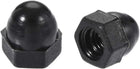 M3 Female Thread Nylon Hex Domed Cap Acorn Nut Black 100pcs