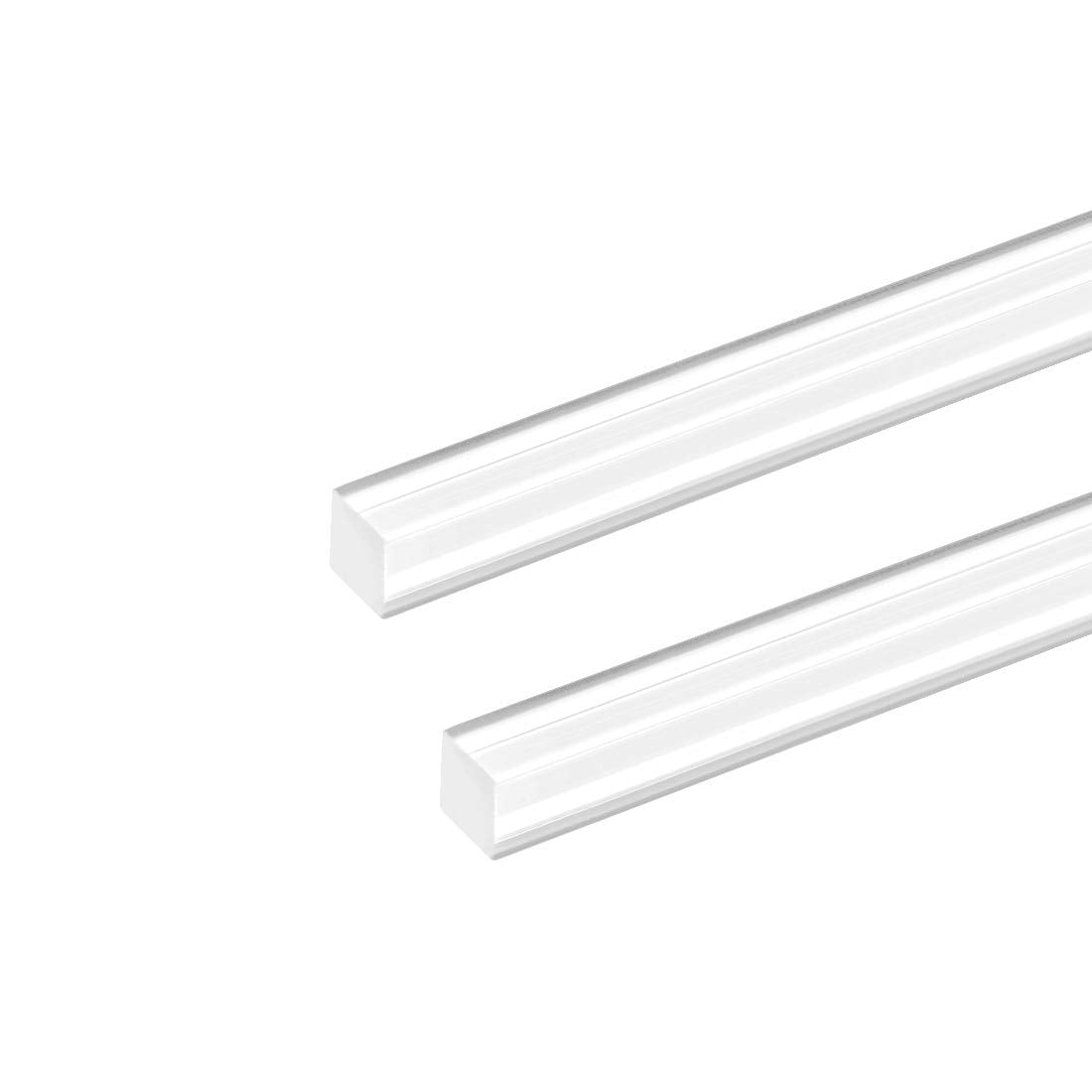 Acrylic Square Rod,8mmx8mmx20inch Clear Plastic Rod Solid PMMA Bar 2pcs