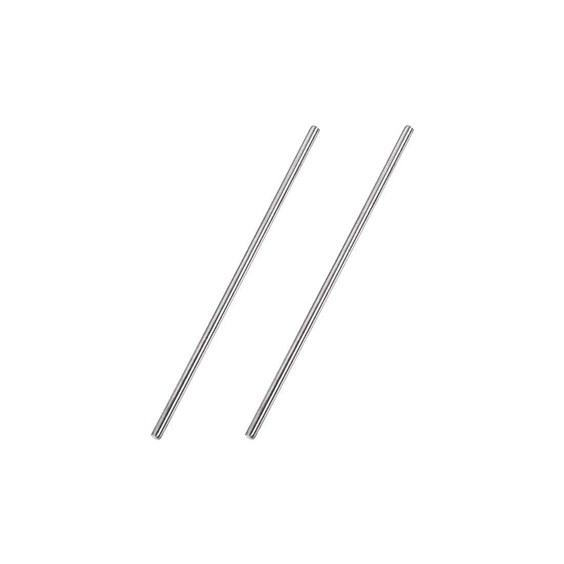 3mm x 100mm 304 Stainless Steel Solid Round Rod for DIY Craft - 2pcs