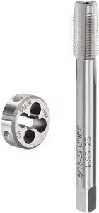 5/16-32 UNEF Metric Tap and Die Set, HSS Machine Thread Screw Tap with Alloy Tool Steel Round Threading Die Silver Tone (2Pcs)