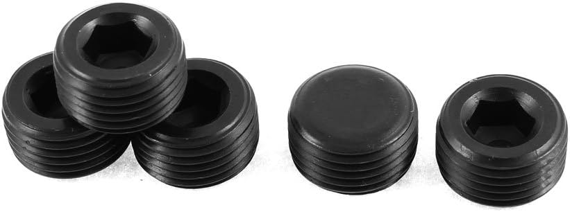 M18x10mm Metric 12.9 Alloy Steel Hex Socket Set Cap Point Grub Screws Black for Towel Rack Door Knob 5pcs