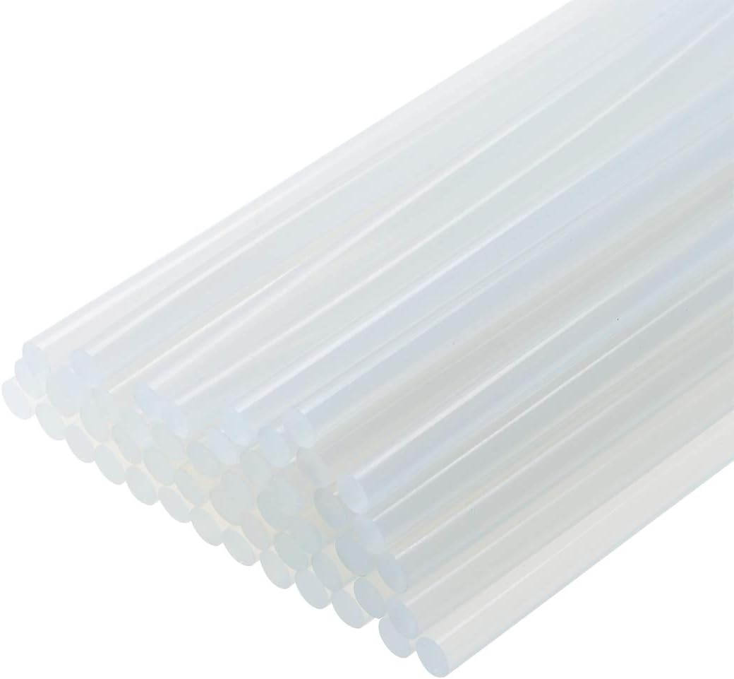 LinkMejor Mini Hot Glue Gun Sticks 6-inch x 0.27-inch for Glue Guns, Clear 50pcs