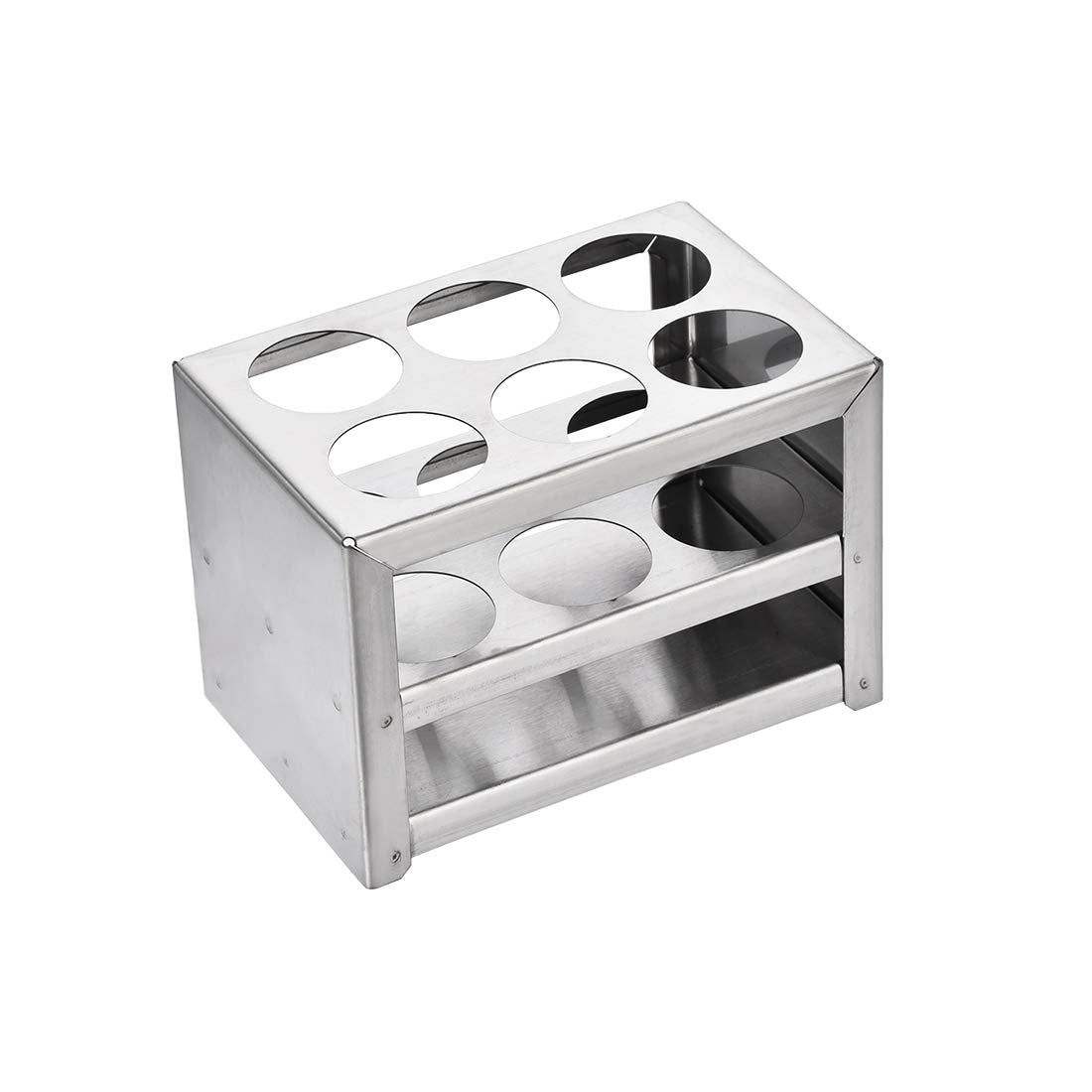 304 Stainless Steel Test Tube Holder Lab Stand Rack 6 Hole 3 Layer for 26-30mm Tubes