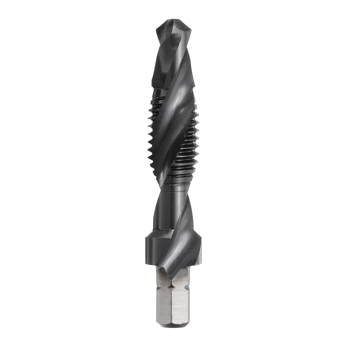 Combination Drill and Tap Bits Metric M10 x 1.5 Thread 1/4" Hex Shank TiAlN Coated Threading Screw Taps 6542 High Speed Steel Machine Drilling Tapping Tool Kit