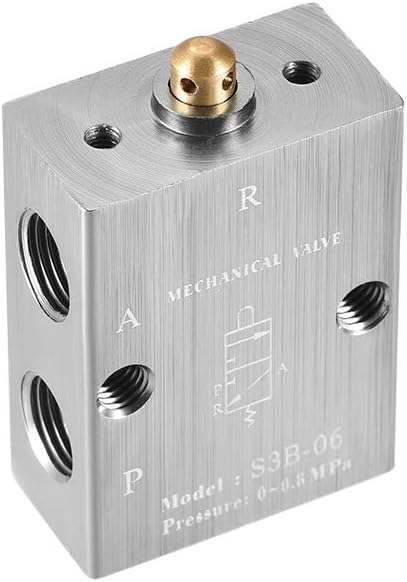 2 Position 3 Way 1/8" PT Manual Handle Control Pneumatic Solenoid Mechanical Valve,S3B-06