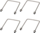 M4 Thread 70mm Length 304 Stainless Steel Square U Bolt Silver Tone 4pcs