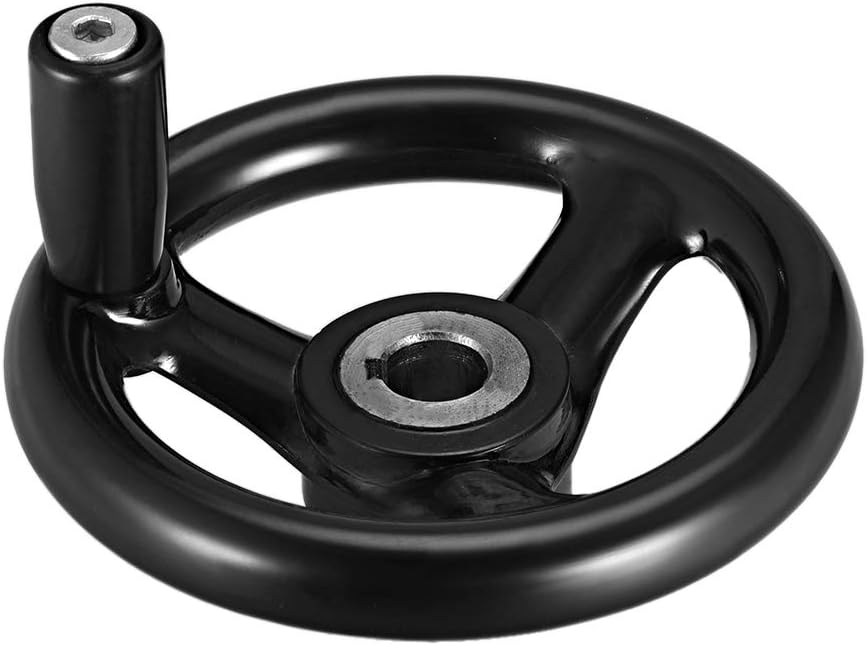 Hand Wheel 100mm Diameter 12mm Hole Plastic Black for Milling Machine