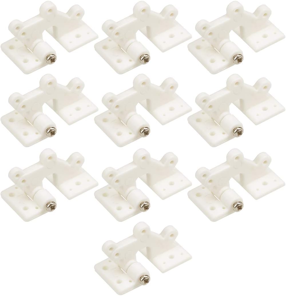 LinkMejor RC Hinges Adjustable Hatch Hinge L30 x W16 mm, for RC Model Airplane Parts White 10pcs