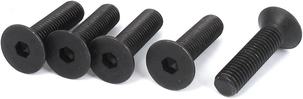 M10 x 40mm Metric Hex Socket Countersunk Head Screw Bolts Black 5PCS