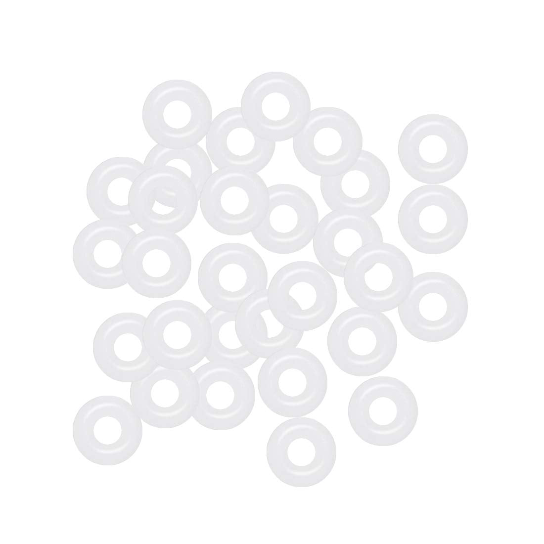 Silicone O-Rings, 5mm OD x 2mm ID x 1.5mm Width VMQ Seal Gasket for Compressor Valves Pipe Repair, White, Pack of 30