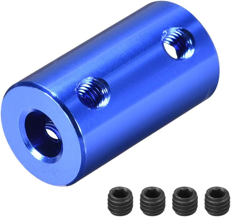 1/4 Inch to 1/4 Inch Bore Rigid Coupling Set Screw L25XD14 Aluminum Alloy,Shaft Coupler Connector for 3D Printers, Motor Accessories,Dark Blue,2pcs