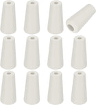 12Pcs Cord Knobs, Wood Cord Tassel Drops Pull End Pendant Hanging Ball Pulls for Window Blinds Shade Curtain Craft, Creamy Cone