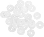25 Pcs Natural Shell Buttons, 4 Hole Mother of Pearl Buttons 15mm Sewing Craft Button for Shirt Sewing DIY Crafts Decoration, White