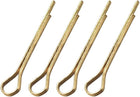 Split Cotter Pin - 1.5mm x 16mm (1/16 inch x 5/8 inch) Solid Brass 2-Prongs Gold Tone Fastener Clip Key 4Pcs