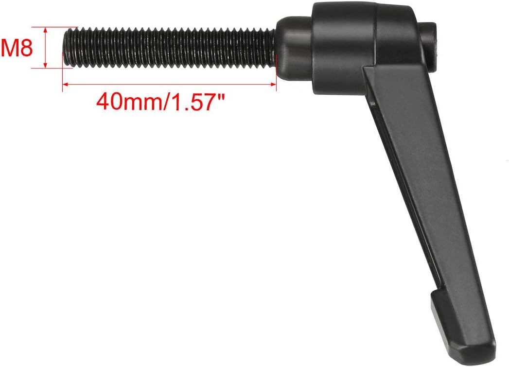 M8 x 50mm justerbar klæmme håndtag skruetræk håndtag drejningsbeslag med låsehåndtag sort 2stk