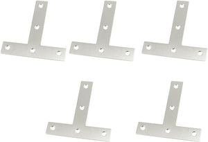 5 Pcs Angle Plate Corner Brace Flat T Shape Repair Bracket 80mm x 80mm