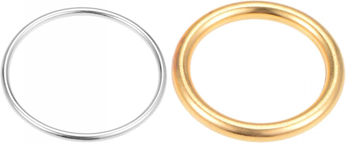 O Ring Buckle, 50mm ID Zinc Alloy Fasteners Silver Tone, Gold Tone for Bag DIY 10 Pcs