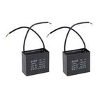 Ceiling Fan Capacitor CBB61 8uF 500V AC 2 Wires Metalized Polypropylene Film Capacitors 47x20x41mm for Water Pump Motor Generator, Pack of 2