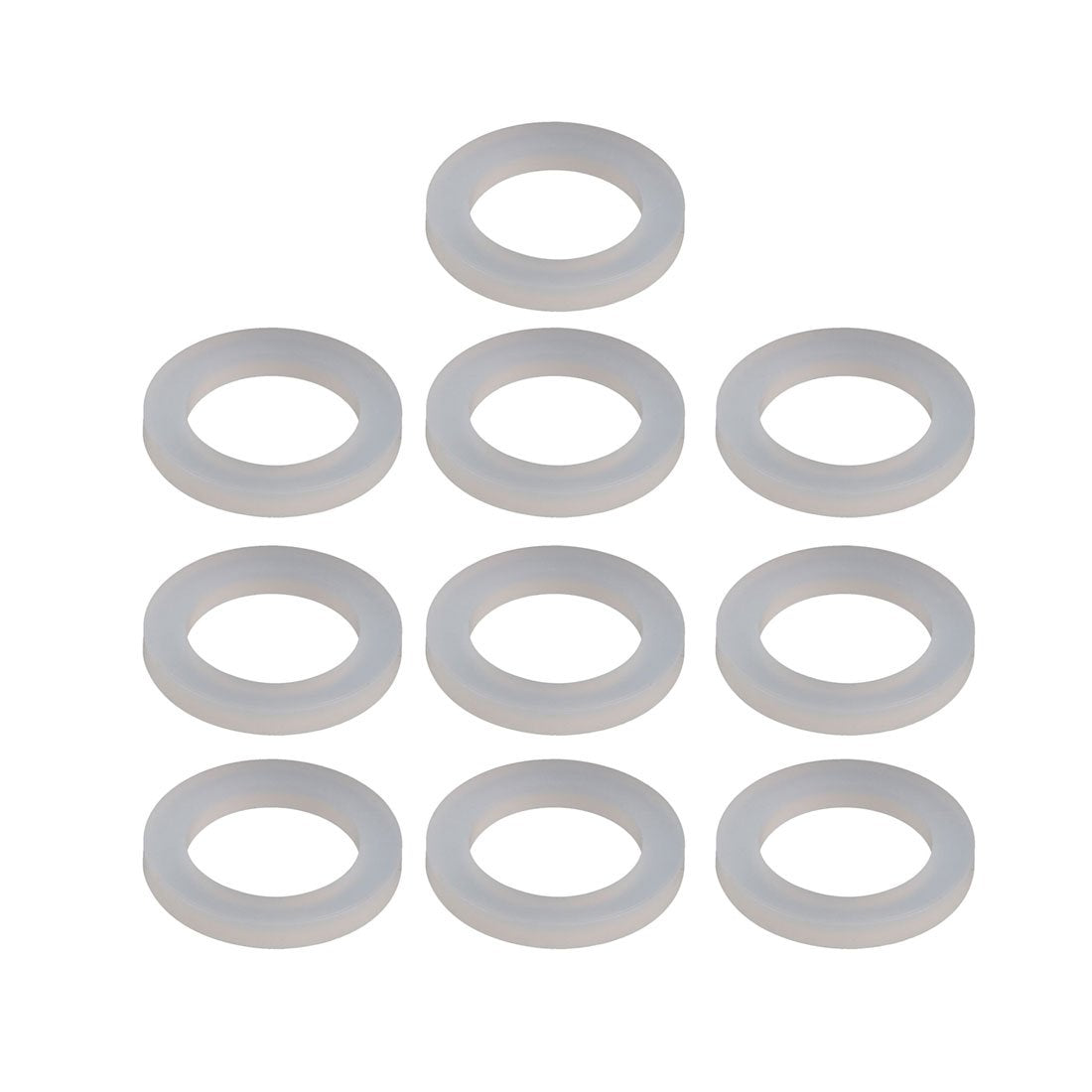 Silicone Flat Washers 24mm OD 16mm ID 3mm Thickness Sealing Gasket for Faucet Pipe Water Hose, Clear, Pack of 10