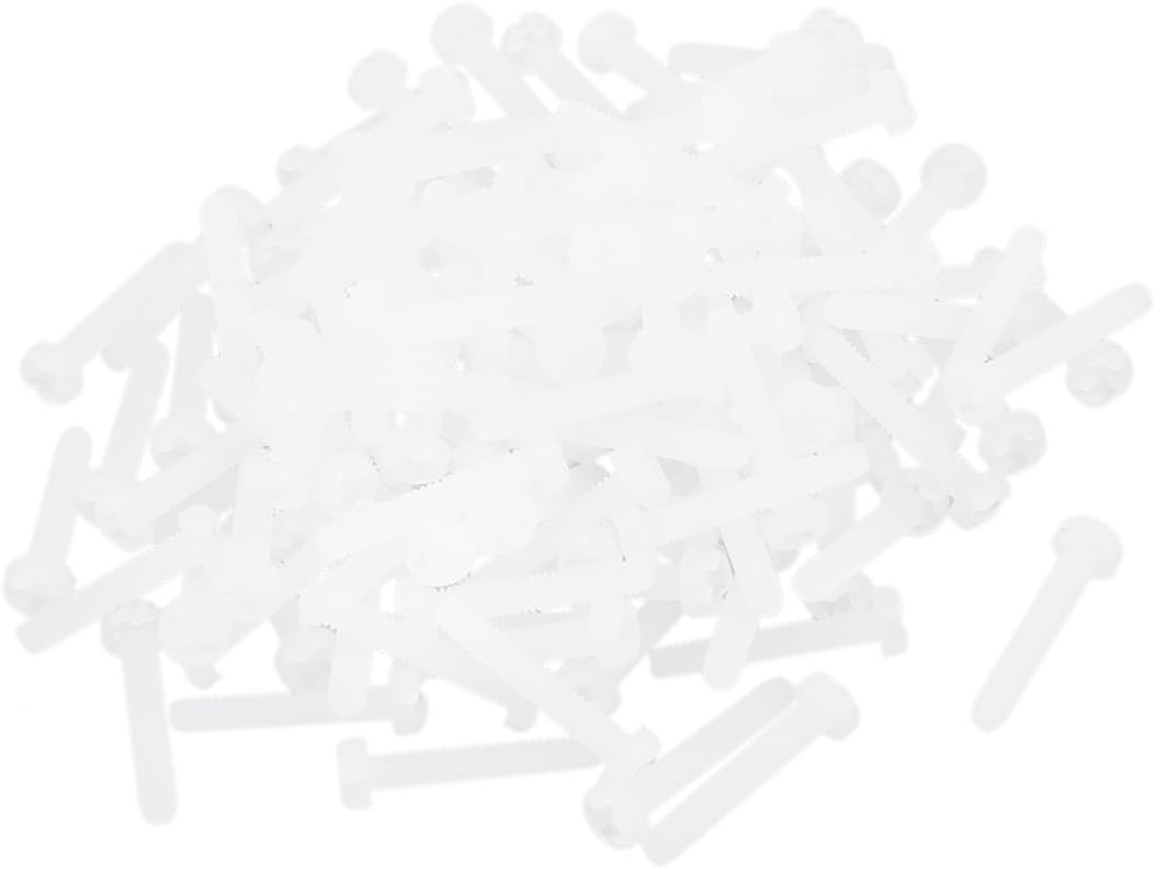 M2 x 12mm Nylon 6/6 Phillips Drive Machine Screw grey white 100pcs