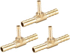 Tee Brass Barb Fitting Reducer 3 Way, Fit Hose ID 6mm x 4mm x 6mm 3pcs