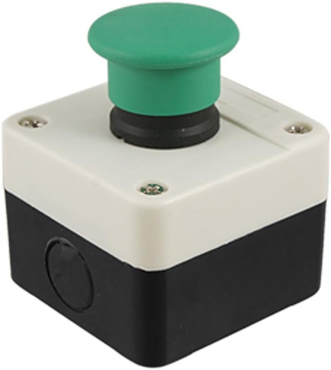 AC 240V 3A Green Momentary Mushroom Push Button Switch