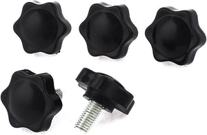8mm x 15mm Male Thread Pentagram Head 30mm Height Clamping Knob 5 Pcs