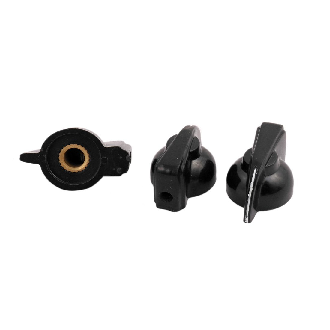 10Pcs 6mm Dia Schwarz Kunststoff Drehpotentiometer Knöpfe Deckel