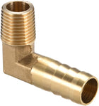 Brass Barb Hose Fitting, 90 Degree Elbow 12mm Barbed to 1/4 PT Male Pipe Adapter Connector