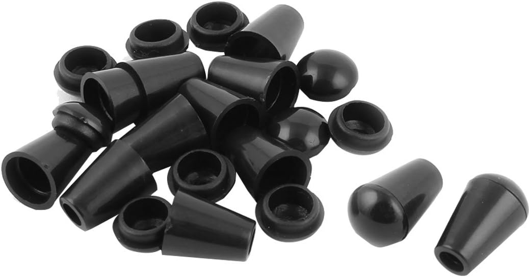 LinkMejor Plastic Toggle Spring Stop Double Hole Lanyard Slider Cord Lock End 12 Pcs Black