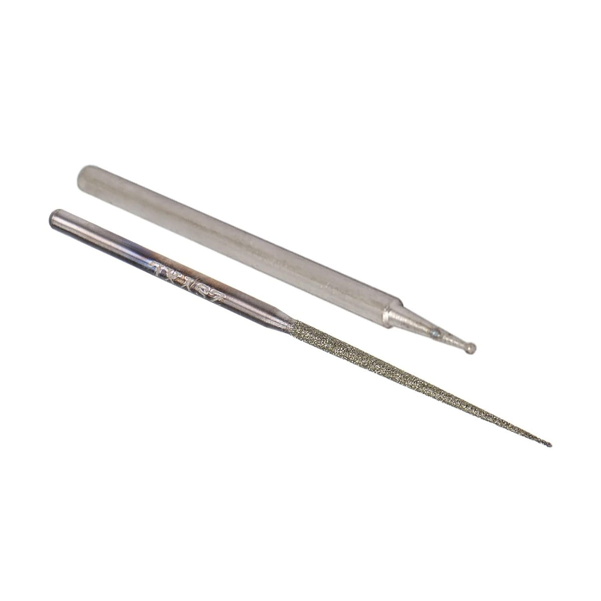 Diamond Burrs Grinding Drill Bits for Rotary Tool 2.35mm Shank 1.8mm Conical & 0.5mm Dia Head Ball Shaped Grinding Mounted Point Bit