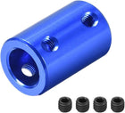6mm to 10mm Bore Rigid Coupling Set Screw L25XD16 Aluminum Alloy,Shaft Coupler Connector,Motor Accessories,Light Blue