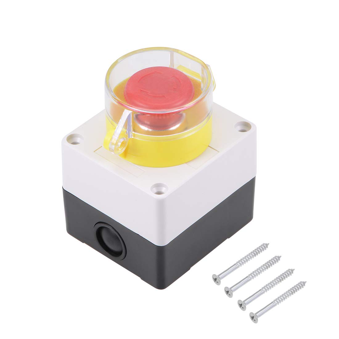 Push Button Switch Station Latching NC NO Mushroom Emergency Stop Switch with Protective Cover