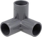 3-Way Elbow Metric PVC Pipe Fitting Furniture Grade 20mm Size Tee Corner Fittings Gray 10Pcs