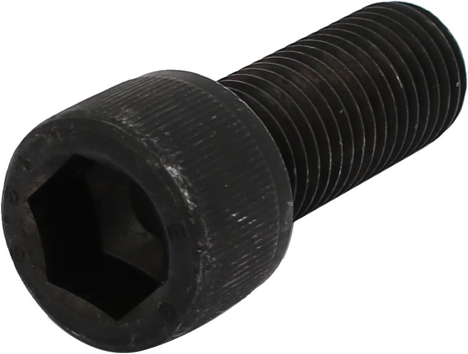 M16x40mm Fully Threaded 12.9 Grade Hex Socket Cap Left Hand Screw Bolt Black