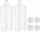 2Pcs Epoxy Gun Adhesive Cartridge, 220mm Plastic Resin Mixer Dual Glue Cartridge with Gray Piston for 400ml/13.5oz 1:1 AB Glue Adhesive Gun