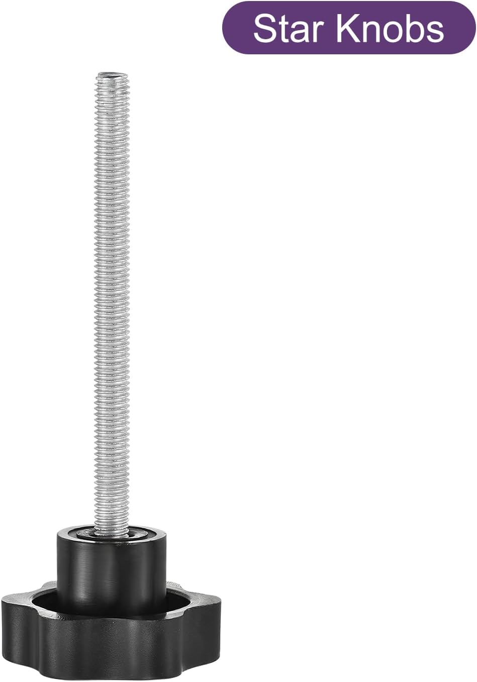 1 stel sterrenknoppen, M8x45mm, plastic, hexagonvormig, handmatig strak te maken, sterrenknoppen voor vervanging van de onderkant van machines