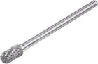 Carbide Burrs Rotary Files, Double Cut Cylinder with Ball Nose Tungsten Carbide Tip 10mm Cutting Head 6mm Shank 100mm (4-Inch) Length for Wood Metal Stone Polishing