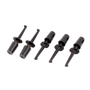 PCB IC Digital Multimeter Lead Test Hook Spring Clip Probe 5pcs Black