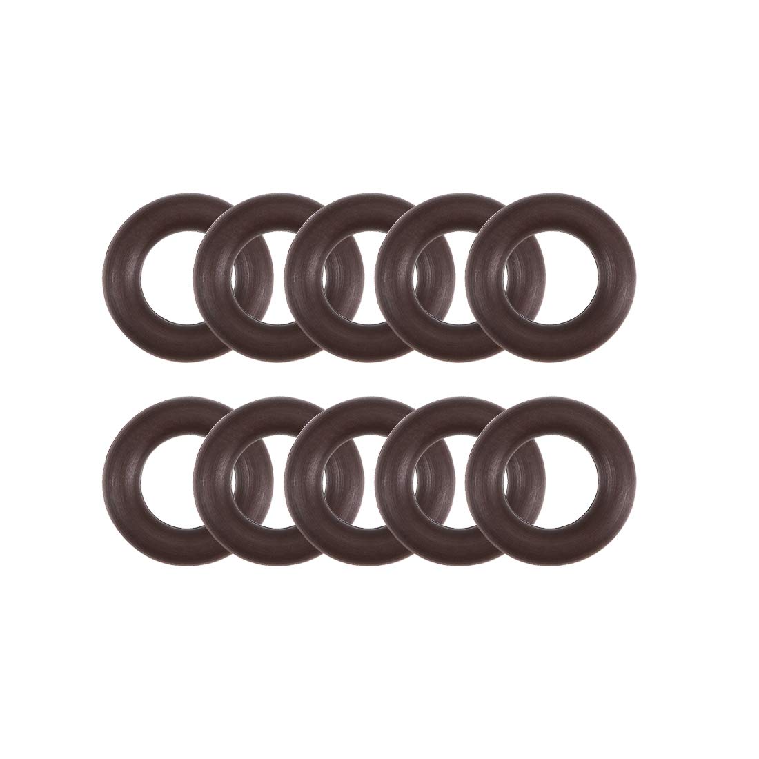 Fluorine Rubber O-Rings 9mm OD 5mm ID 2mm Width, Metric FKM Sealing Gasket, Pack of 10