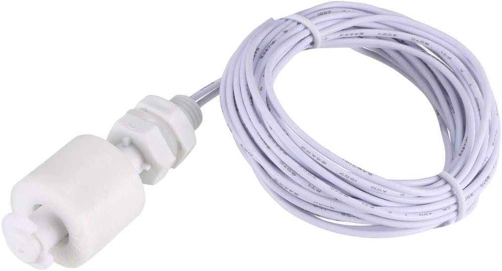 PP Float Switch 47.5mm/1.87inch Fish Tank Vertical Liquid Water Level Sensor Plastic White with 2M Long Cable