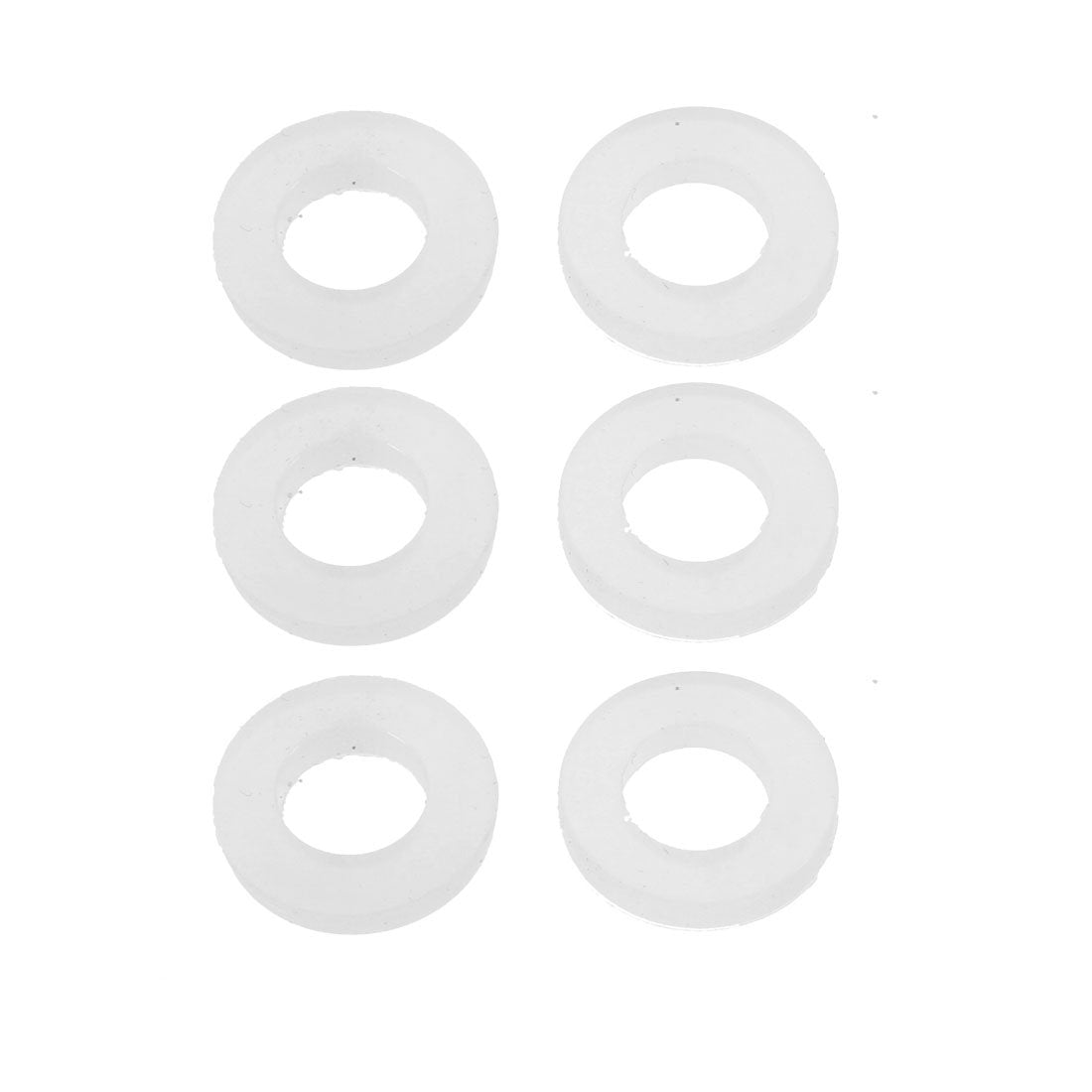 Silicone Flat Washers 19mm OD 10mm ID 3mm Thickness Sealing Gasket for Faucet Pipe Water Hose, White, Pack of 6