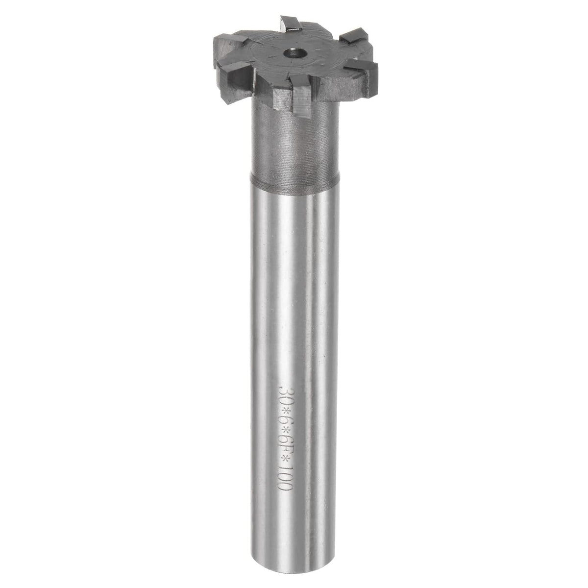 T-Slot Milling Cutters, 6mm Depth 30mm Cutting Dia 16mm Shank Tungsten Carbide Tip 6 Flutes T Slot End Mill for Stainless Steel Copper Aluminum