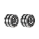 B8-23D Deep Groove Ball Bearings 8mm x 23mm x 14mm Double Sealed Chrome Steel P0(ABEC1) 2pcs