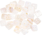 40Pcs Natural Shell Button, 2 Hole 15mm Square Mother of Pearl Buttons for Shirt Coats Suits Jacket Jeans Skirts DIY Sewing Crafts, White