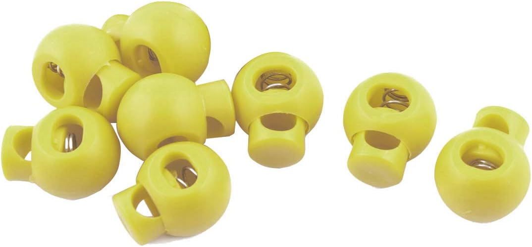LinkMejor Plastic Backpack Spring Stop Single Holes Lanyard Cord Locks End 8pcs Yellow