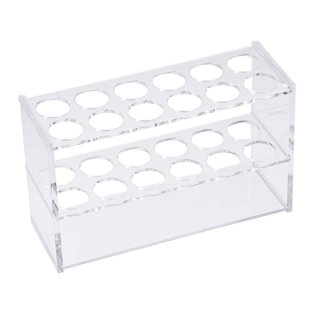 Acrylic Test Tube Holder Lab Stand Rack 2x6 Wells for Centrifuge Tubes Clear