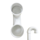 2" PVC avslutningsventil med rostfritt stålskärm, 180° universell ventillock