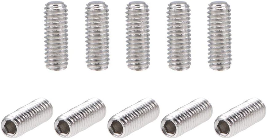 100Pcs M3x8mm Internal Hex Socket Set Grub Screws Flat Point 304 Stainless Steel Screw