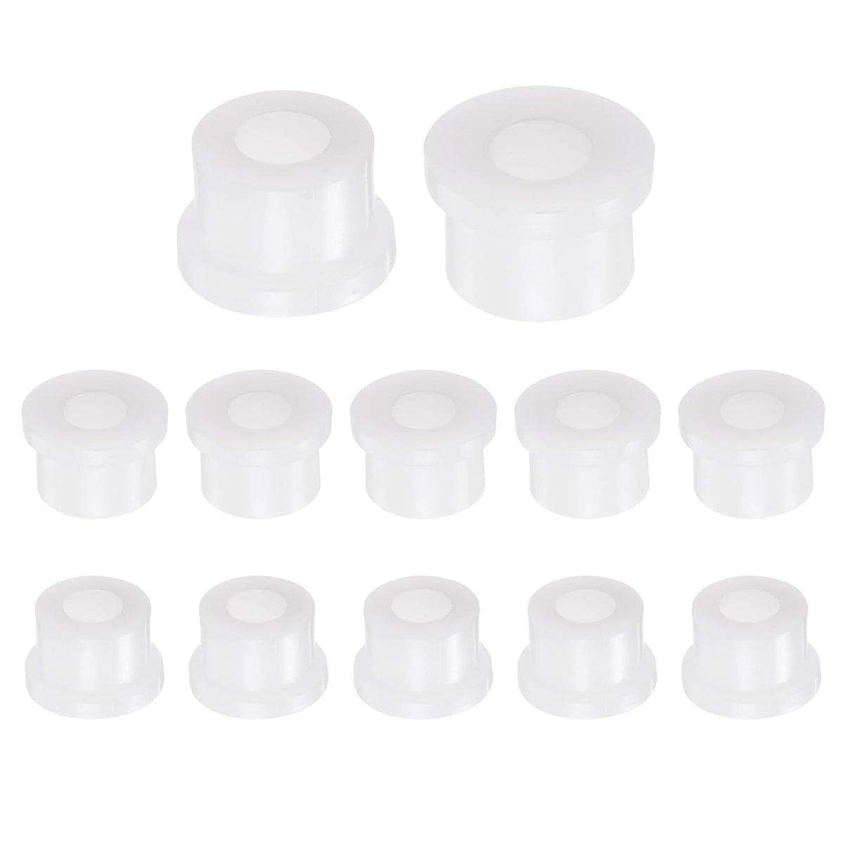 12pcs Flanged Sleeve Bearings Plastic Bushings 6mm Bore x 11.6mm OD x 9mm Length Nylon Bushings, White